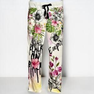 Gigi Moda Celina Tropical Jogger Pants Italy Graffiti Floral Festival One Size